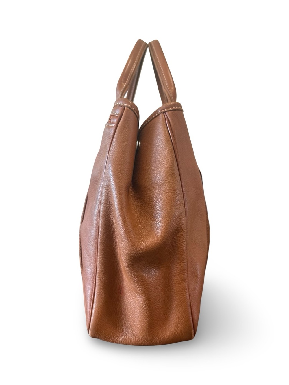 Longchamp Vintage Brown Leather Top Handle Tote Bag - Picture 14 of 16